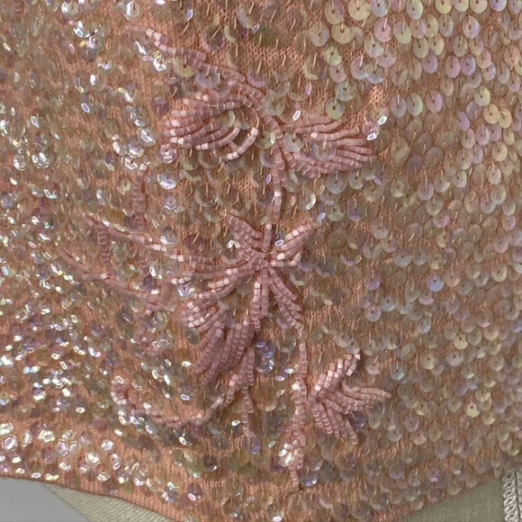 Vintage pink beaded wool top‎ Pink size M - Picture 3 of 11
